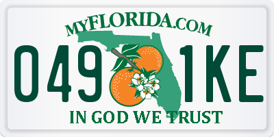FL license plate 0491KE