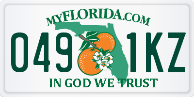 FL license plate 0491KZ