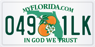 FL license plate 0491LK