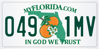 FL license plate 0491MV