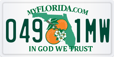 FL license plate 0491MW