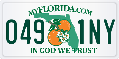 FL license plate 0491NY