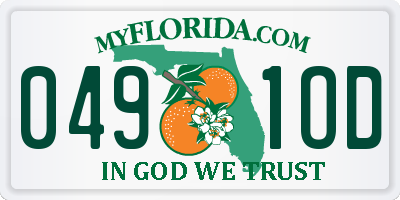 FL license plate 0491OD