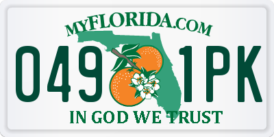 FL license plate 0491PK
