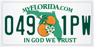 FL license plate 0491PW