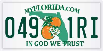 FL license plate 0491RI