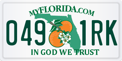 FL license plate 0491RK