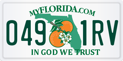 FL license plate 0491RV