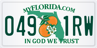 FL license plate 0491RW