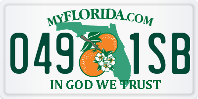 FL license plate 0491SB