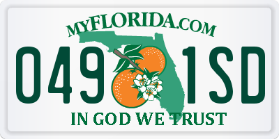 FL license plate 0491SD