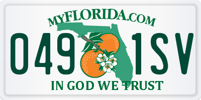 FL license plate 0491SV