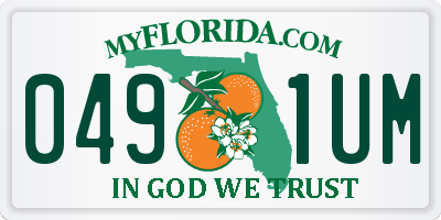 FL license plate 0491UM