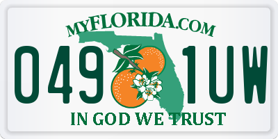 FL license plate 0491UW