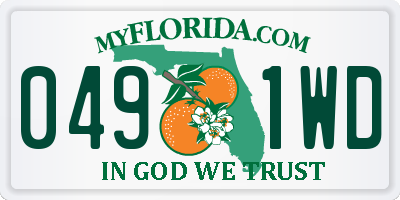 FL license plate 0491WD