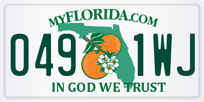 FL license plate 0491WJ