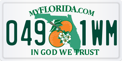 FL license plate 0491WM