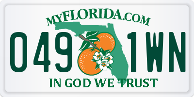 FL license plate 0491WN