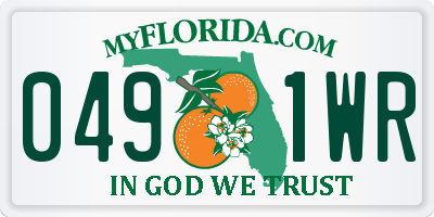 FL license plate 0491WR