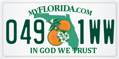 FL license plate 0491WW