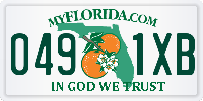 FL license plate 0491XB