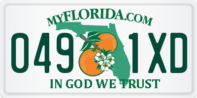FL license plate 0491XD