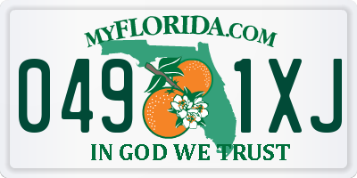 FL license plate 0491XJ