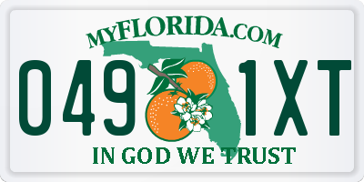 FL license plate 0491XT