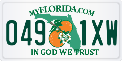FL license plate 0491XW