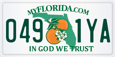 FL license plate 0491YA