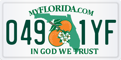 FL license plate 0491YF
