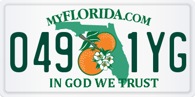 FL license plate 0491YG