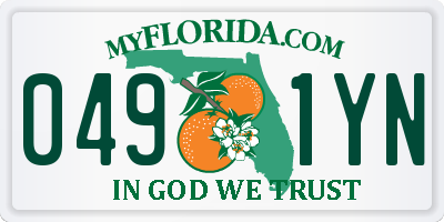 FL license plate 0491YN