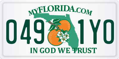 FL license plate 0491YO