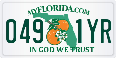 FL license plate 0491YR