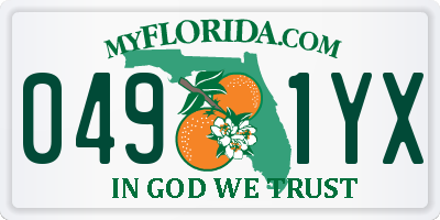 FL license plate 0491YX