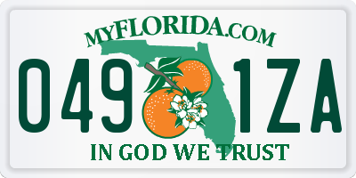 FL license plate 0491ZA