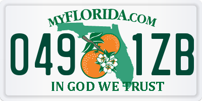 FL license plate 0491ZB