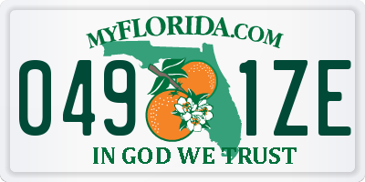 FL license plate 0491ZE