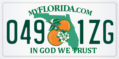 FL license plate 0491ZG