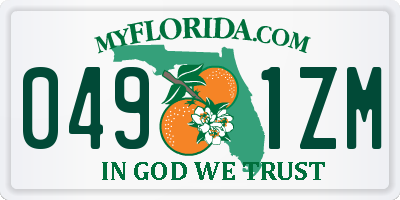 FL license plate 0491ZM