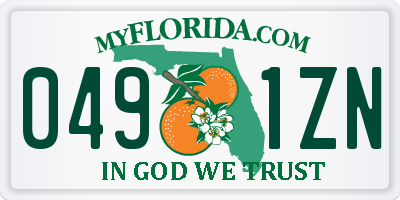 FL license plate 0491ZN