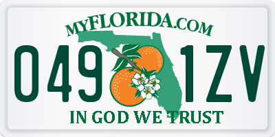 FL license plate 0491ZV