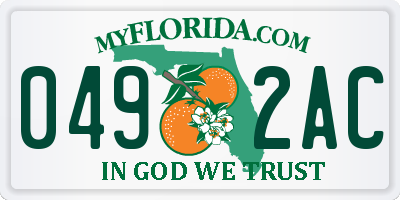 FL license plate 0492AC