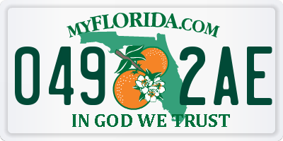 FL license plate 0492AE