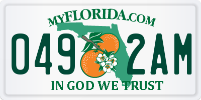 FL license plate 0492AM