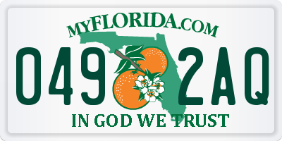 FL license plate 0492AQ