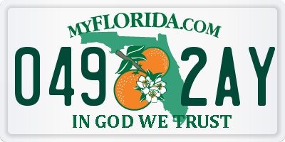 FL license plate 0492AY