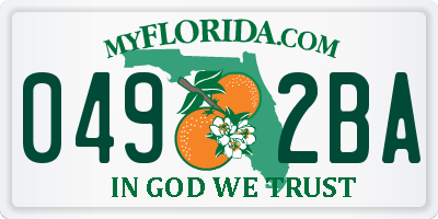 FL license plate 0492BA