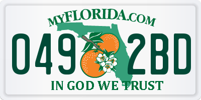 FL license plate 0492BD